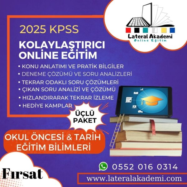 2025 Online Eğitim Bilimleri- ÖABT Okul Öncesi- Tarih Üçlü Paket